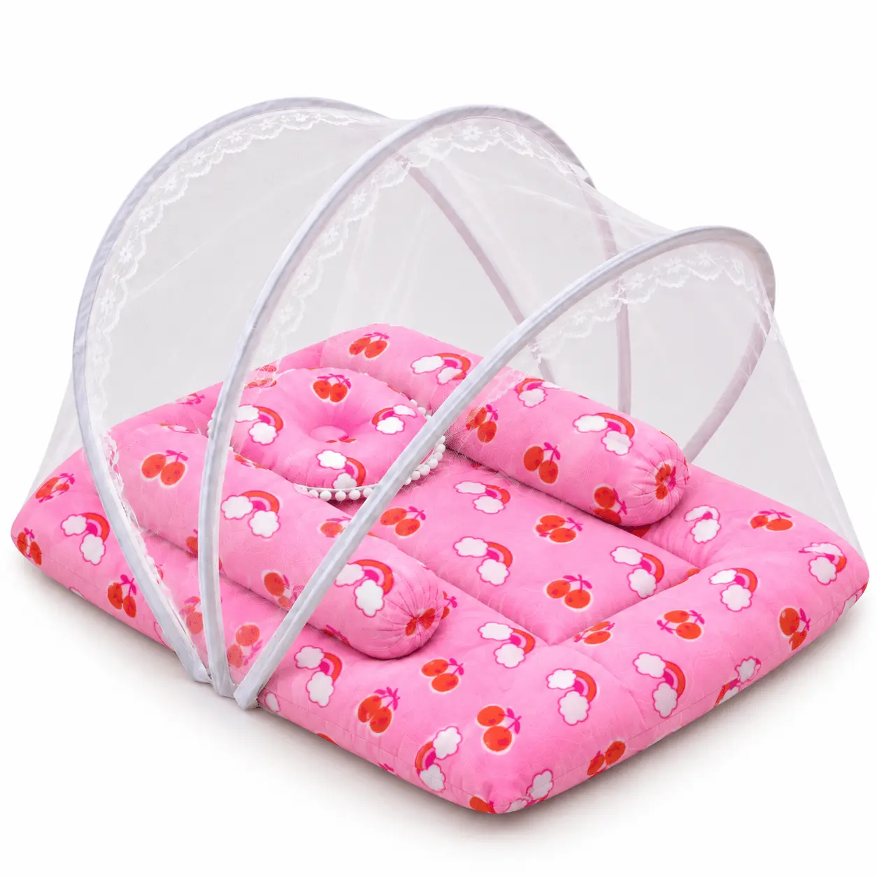 Baby Essentials Combo Set – Velvet Bed, Feeder, Urine Mat, 2 Baby Keeper & 2 Bibs - Image 4